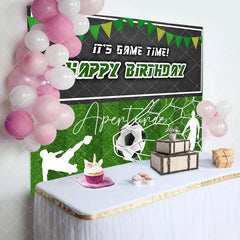 Aperturee - Its Game Time Football Field Happy Birthday Backdrop