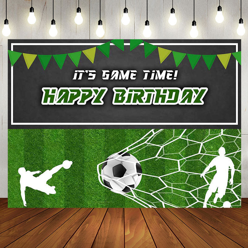 Aperturee - Its Game Time Football Field Happy Birthday Backdrop