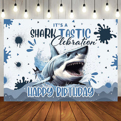 Aperturee - Its Shark Tastic Clebration Happy Birthday Backdrop