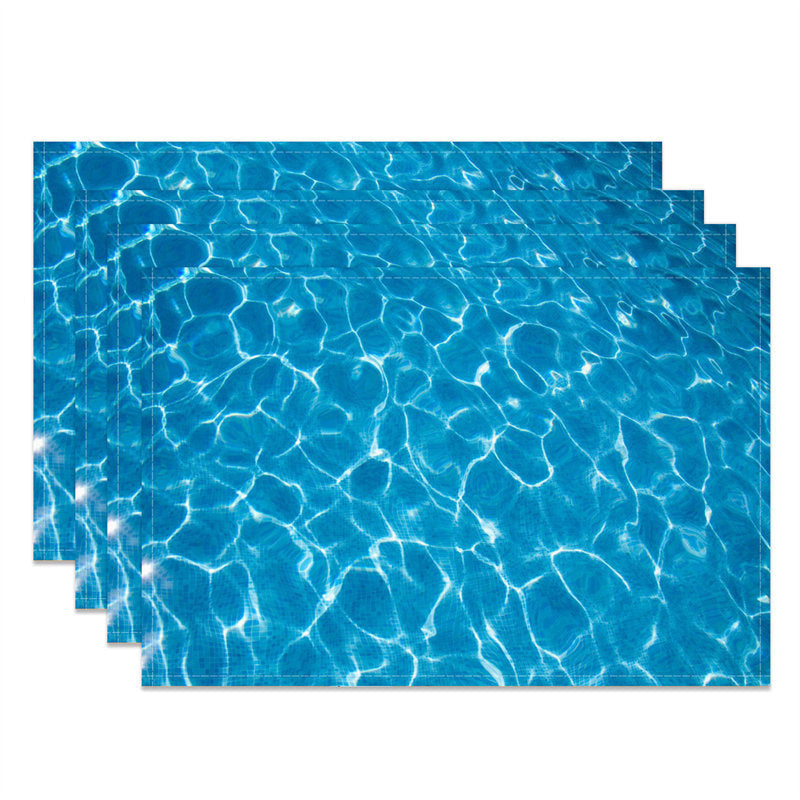 Aperturee - Jewelry Blue Sea Water Summer Set Of 4 Placemats