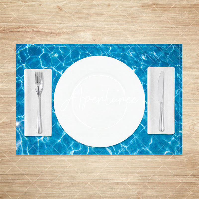 Aperturee - Jewelry Blue Sea Water Summer Set Of 4 Placemats