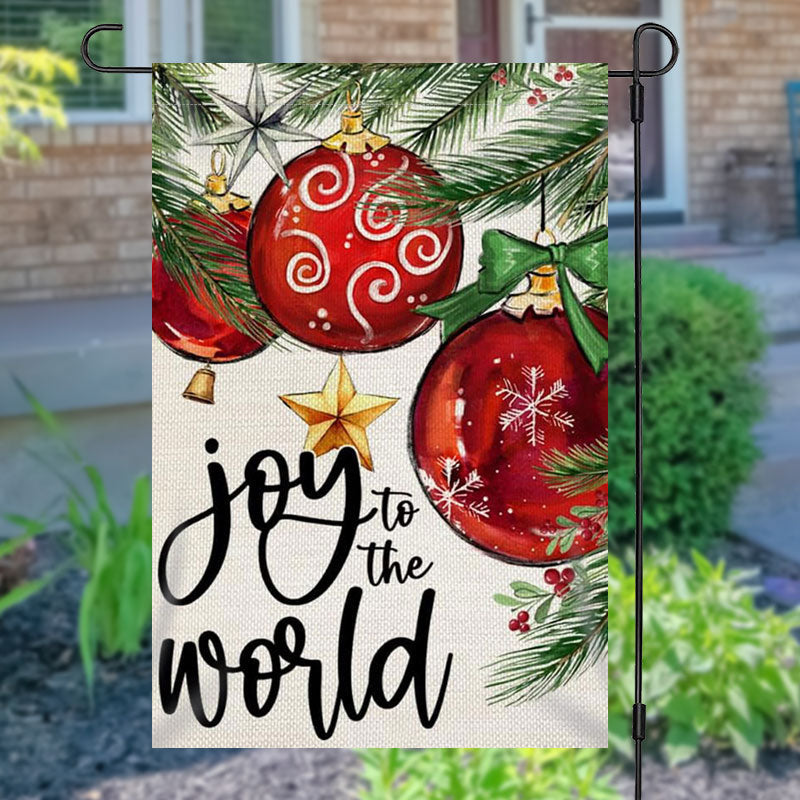 Aperturee - Joy To The World Light Leaves Christmas Garden Flag