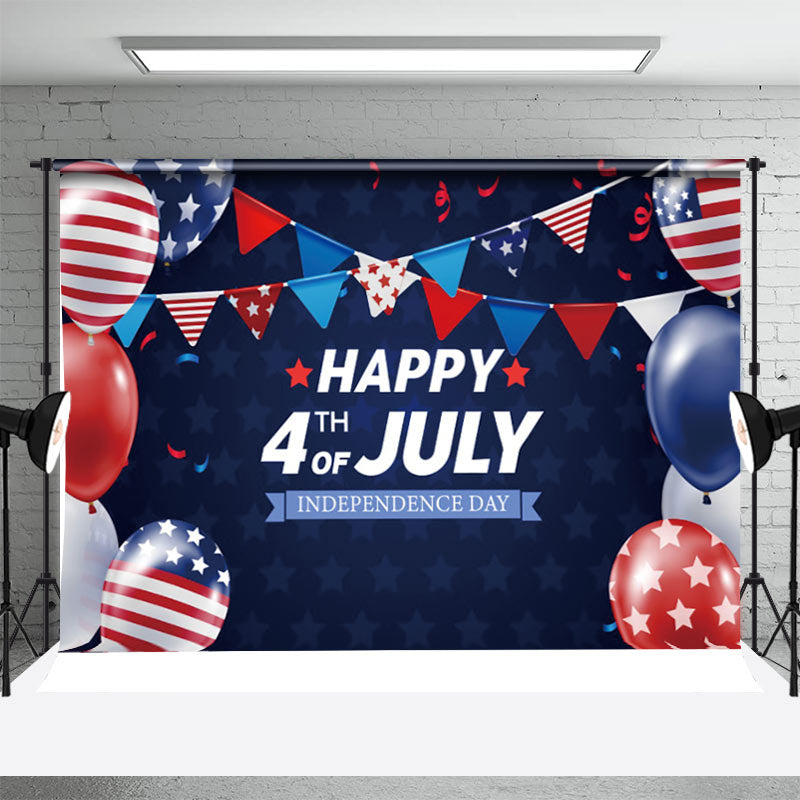 Aperturee - July 4 Red Blue Balloon Independence Day Backdrop