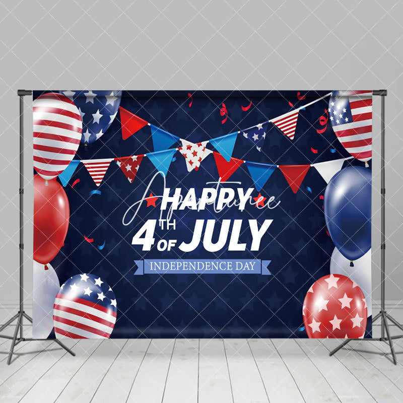 Aperturee - July 4 Red Blue Balloon Independence Day Backdrop