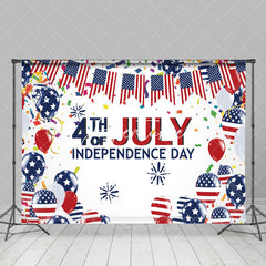 Aperturee - July 4 Ribbon Balloons Independence Day Backdrop