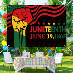 Aperturee Juneteenth Flag Fist Black History Month Backdrop