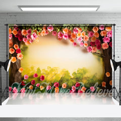 Aperturee - Jungle Flowers Spring Birthday Cake Smash Backdrop