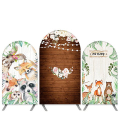 Aperturee Jungle Forest Animals Theme Wood Baby Shower Arch Backdrop Kit