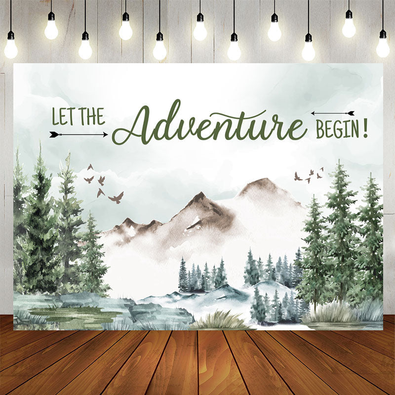 Aperturee - Jungle Let The Adventure Begin Baby Shower Backdrop