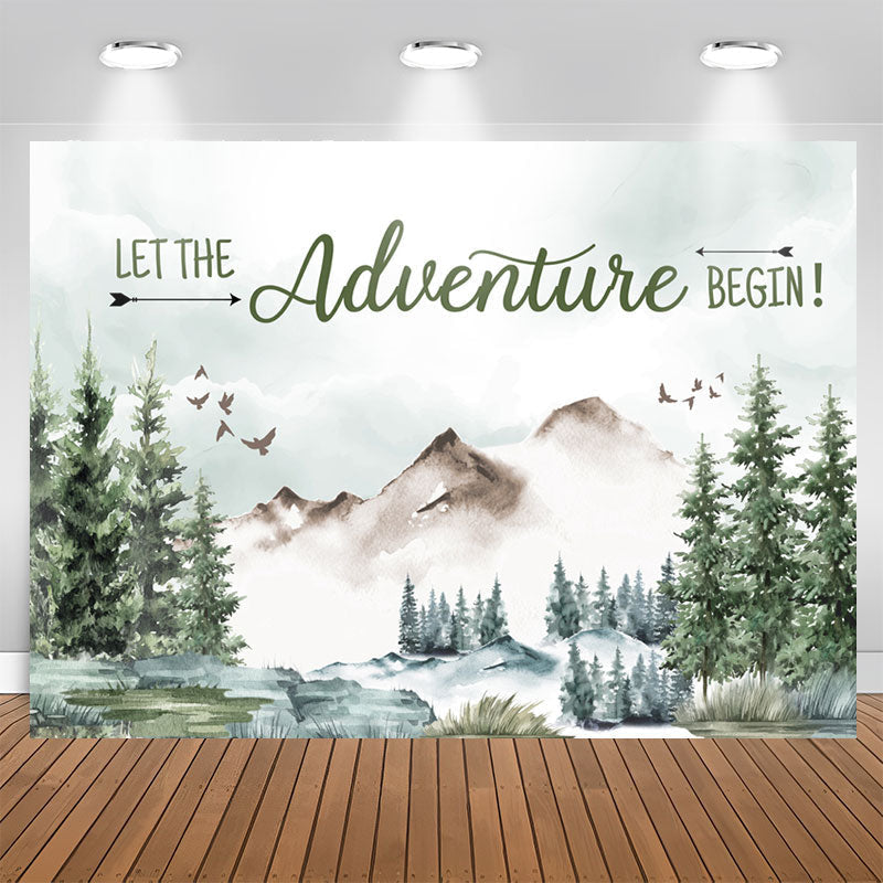 Aperturee - Jungle Let The Adventure Begin Baby Shower Backdrop