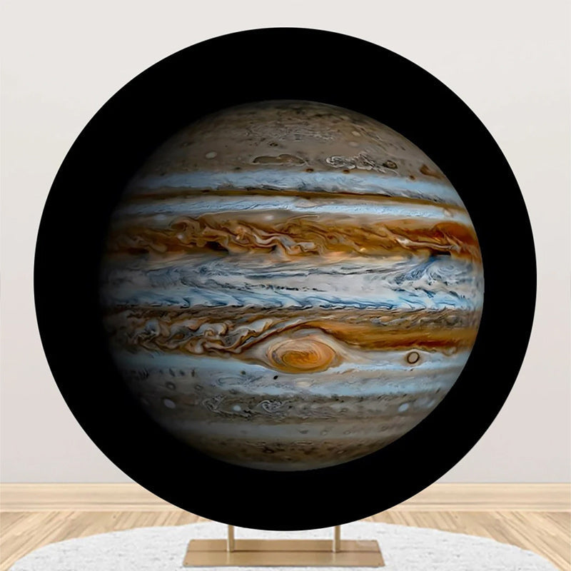 Aperturee - Jupiter Surface Top View Planet Round Birthday Backdrop