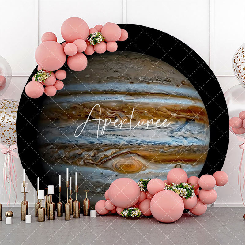 Aperturee - Jupiter Surface Top View Planet Round Birthday Backdrop