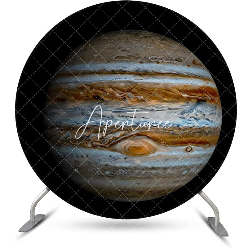 Aperturee - Jupiter Surface Top View Planet Round Birthday Backdrop