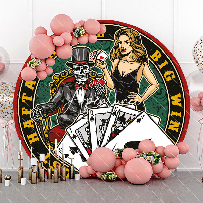 Aperturee - Just Hafta Gamble Blonde Poker Casino Round Backdrop