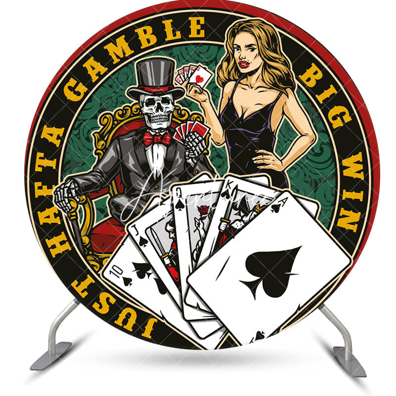 Aperturee - Just Hafta Gamble Blonde Poker Casino Round Backdrop