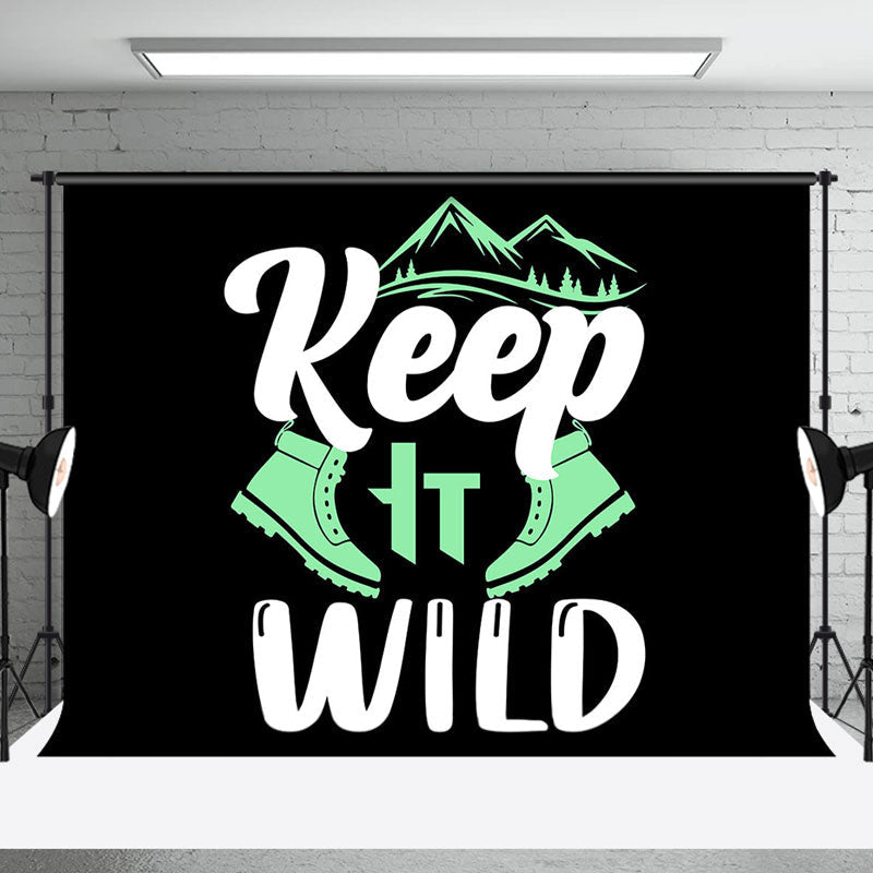 Aperturee - Keep It Wild Black Green Outdoor Sports Backdrop