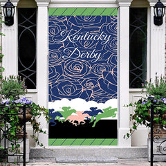 Aperturee - Kentucky Derby Horse Pink Rose Lines Blue Door Cover