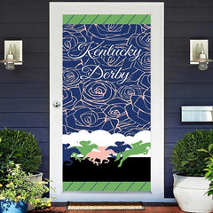 Aperturee - Kentucky Derby Horse Pink Rose Lines Blue Door Cover