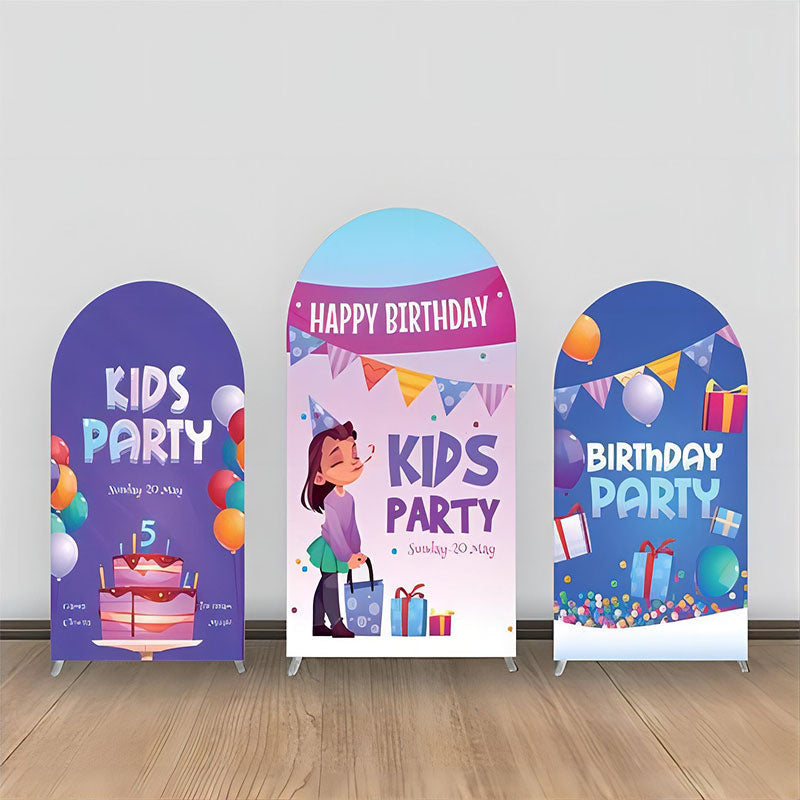 Aperturee - Kids Party Balloons Cakes Gifts Arch Backdrop Kit