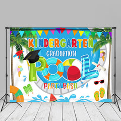 Aperturee - Kindergarten Grad Pool Party Bash Backdrop For Photos