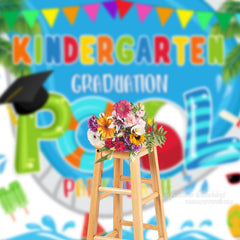 Aperturee - Kindergarten Grad Pool Party Bash Backdrop For Photos