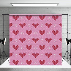 Aperturee - Knitted Texture Hearts Valentine’s Day Photo Backdrop