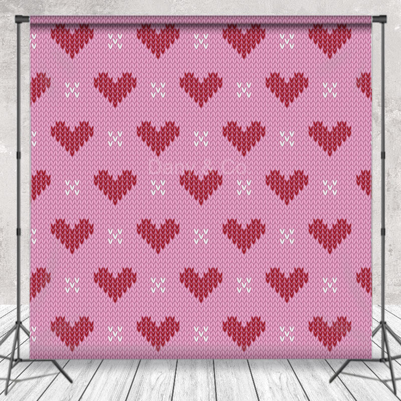 Aperturee - Knitted Texture Hearts Valentine’s Day Photo Backdrop