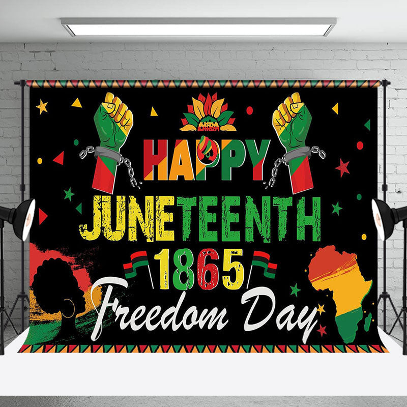 Aperturee - Large Happy Juneteenth 1865 Freedom Day Backdrop