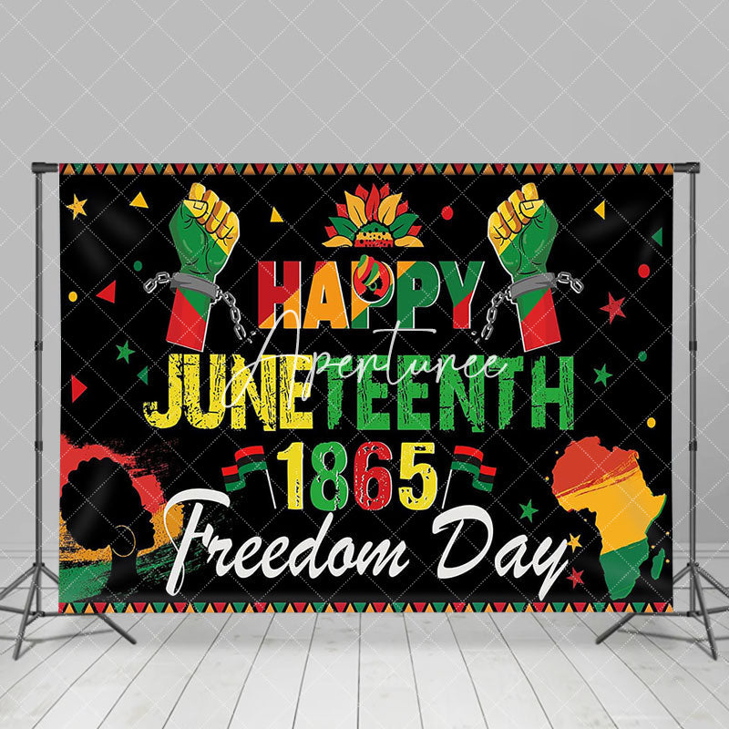 Aperturee - Large Happy Juneteenth 1865 Freedom Day Backdrop