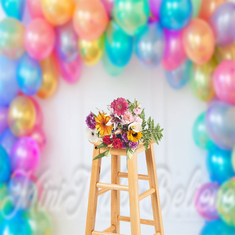 Aperturee - Laser Light Balloons Birthday Cake Smash Backdrop