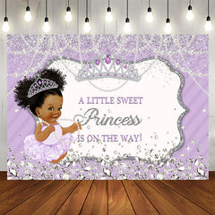 Aperturee - Lavender And Glitter Crown Pearl Baby Shower Backdrop