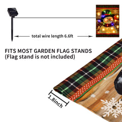 Aperturee - LED Lighted Snowman Plaid Christmas Garden Flag