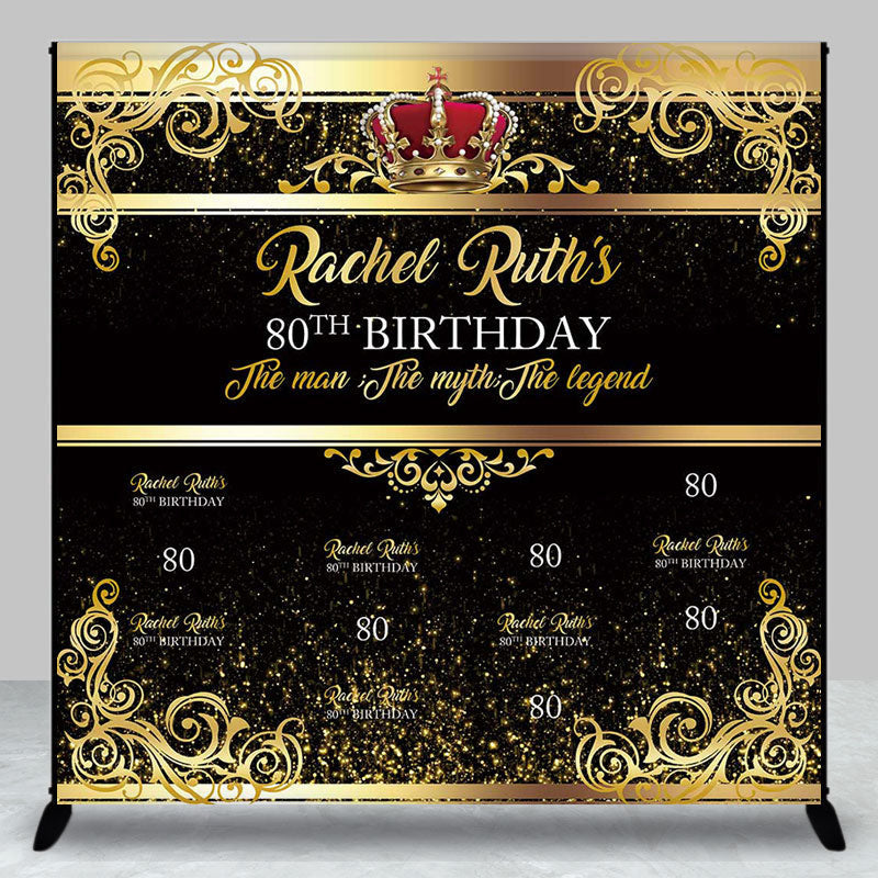 Aperturee - Legend Gold Step And Repeat Custom Birthday Backdrop