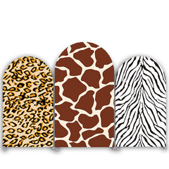 Aperturee Leopard Giraffe Zebra Pattern Birthday Arch Backdrop Kit