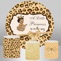 Aperturee Leopard Print Style Baby Shower Backdrop Kit For Girls