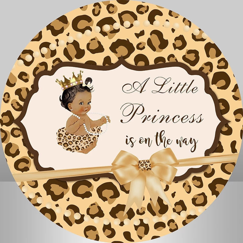 Aperturee - Leopard Print Style Baby Shower Backdrop Kit For Girls