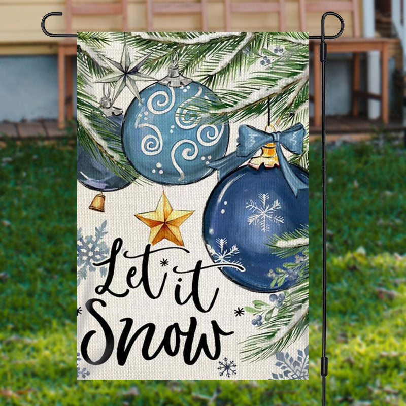 Aperturee - Let It Show Blue Bauble Plant Christmas Garden Flag