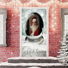 Aperturee - Let It Snow Crystal Santa Claus Christmas Door Cover