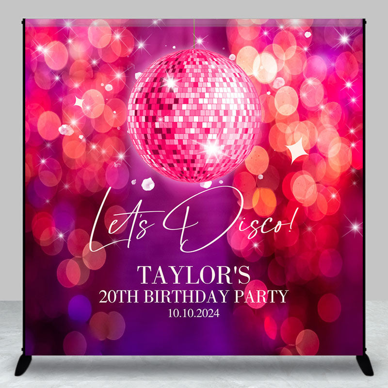 Aperturee - Lets Disco Bokeh Red Light Custom Birthday Backdrop