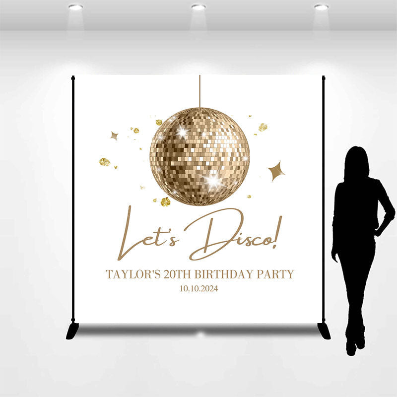 Aperturee - Lets Disco Light Ball Custom 20th Birthday Backdrop