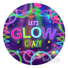 Aperturee Let’S Glow Crazy Colour Lines Birthday Round Backdrop