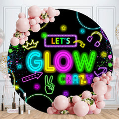 Aperturee - Lets Glow Crazy Neon Graffiti Round Party Backdrop