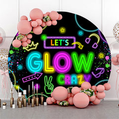 Aperturee - Lets Glow Crazy Neon Graffiti Round Party Backdrop