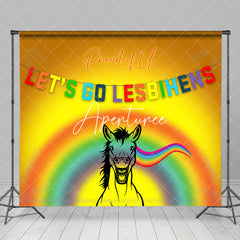 Aperturee - Lets Go Lesbihens Rainbow Bokeh Pride Month Backdrop