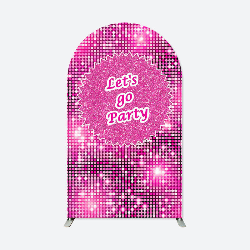 Aperturee - Lets Go Party Girl Birthday Double Sided Arch Backdrop