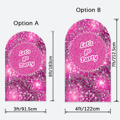 Aperturee - Lets Go Party Girl Birthday Double Sided Arch Backdrop