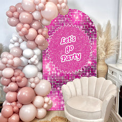 Aperturee - Lets Go Party Girl Birthday Double Sided Arch Backdrop