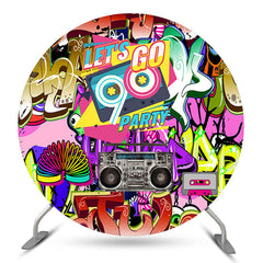 Aperturee - Lets Go Party Hiphop Graffiti Round Backdrop Kit