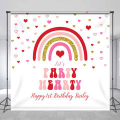 Aperturee - Lets Hearty Rainbow Custom 1st Birthday Backdrop