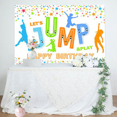 Aperturee - Lets Jump Play Colorful Star Happy Birthday Backdrop